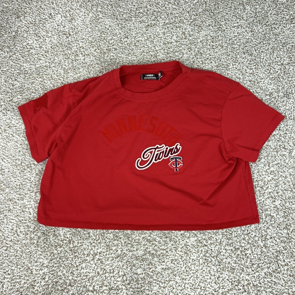 Minnesota Twins Shirt Womens Large‎ Red MLB Baseball Pro Standard Crop Oversized